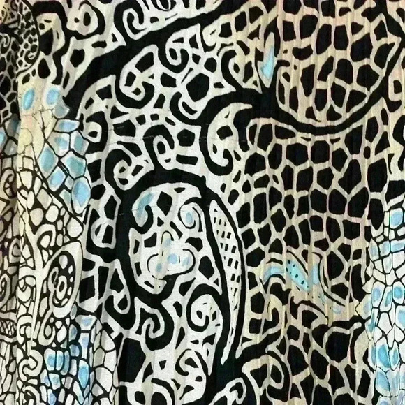 Essentials by Milano Plus Size Women Blue Black White Pleated Shift Dress Sz 12 - Picture 5 of 5